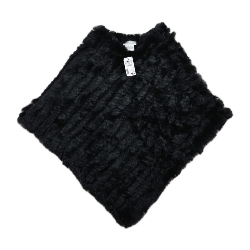 New Christopher Banks Rabbit Fur Poncho Capelet‎ Womens One Size